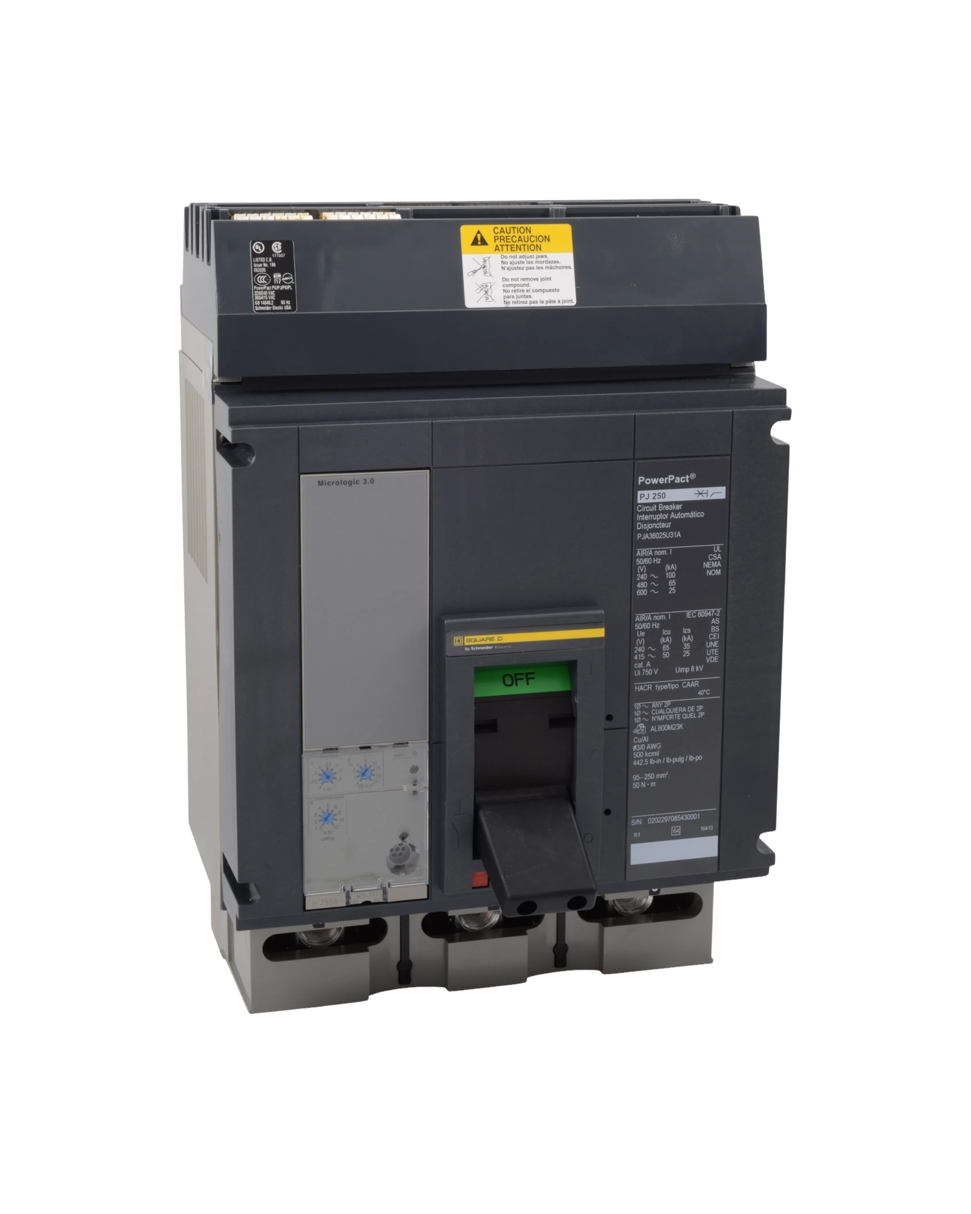 Schneider Electric PowerPacT P Circuit Breaker, 800A, Micrologic 6.0P, Modbus — Schneider Electric Drives – Motors – Circuits Protection